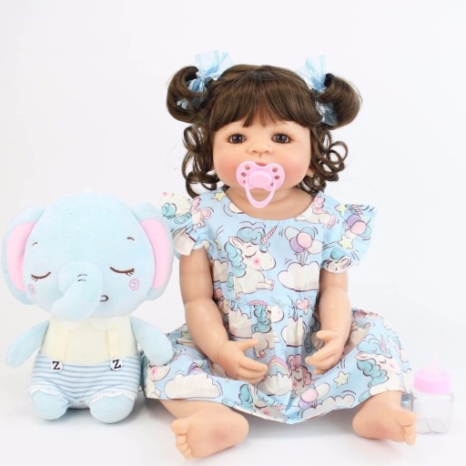Poupée réaliste avec des cheveux ondulés de 55 cm