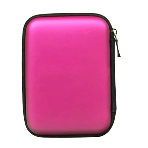 Pouzdro na pevný disk UTHAI T27 Na 2,5palcový disk 14 x 10 x 4 cm Tvrdá skořepina Růžová Se síťkou na kabel Na externí HDD k PC i notebooku