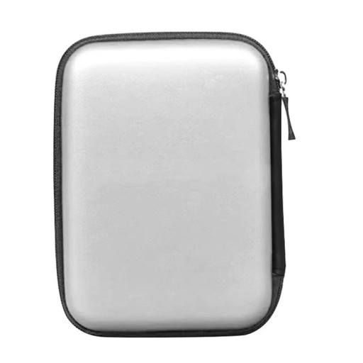 Pouzdro na pevný disk UTHAI T27 Na 2,5palcový disk 14 x 10 x 4 cm Tvrdá skořepina Strieborná So sieťkou na kábel Na externý HDD k PC aj notebooku