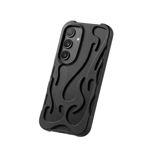 Pouzdro pro Samsung Galaxy S24+ S 3D vzorem plamenů Plastový kryt na mobil Obal na telefon s výřezem pro fotoaparát