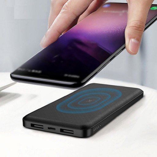 Powerbank med trådløs opladning 10.000 mAh