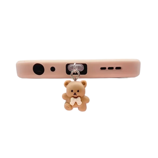Prachová Zástrčka per Telefono con Medvedík Pendente Carino per Interfaccia USB Android Accessorio Protettivo Porta di Ricarica