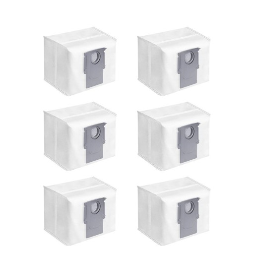 Prachové vrecúška do vysavača Roborock 6 ks 17,5 × 13,5 × 12 cm Náhradné biele vrecúška kompatibilné s modelmi S8+ S7 MaxV Ultra Q7+ T8 Q5+ G10S PRO