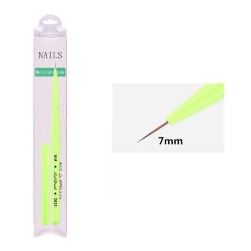 Πράσινο καλλυντικό πινέλο NailBrush 2023 7 mm για λεπτή και κομψή ζωγραφική νυχιών – πινέλο για τέχνη νυχιών, επαγγελματική και οικιακή χρήση