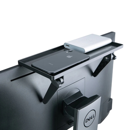 Prateleira superior ajustável para monitor 30 x 12,5 cm, fixação ao monitor, poupança de espaço