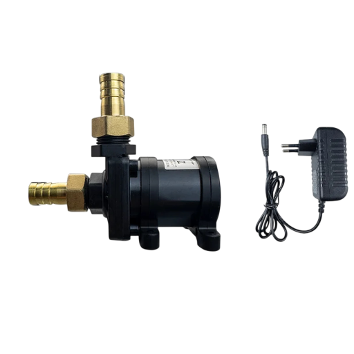 Přečerpávací čerpadlo 24 V s kabeláží a adaptérem 220 V Trny na hadici 14 mm Průtok 800 l/h Výtlak 7 m Příkon 26 W Krytí IP68 Černé