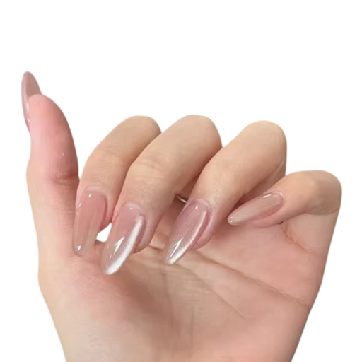 Premium acryl nagels Amandelvorm Middelgrootte 24 stuks Metallic 3D plakmanicure tips voor thuisgebruik