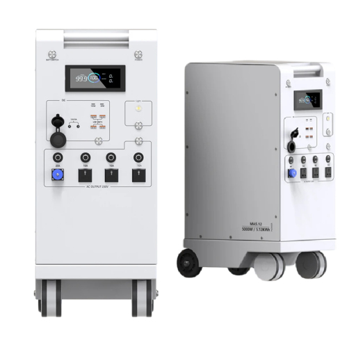 Přenosná elektrárna 5000 W čistá sinusovka 48 V 100 Ah 5,12 kWh Baterie LiFePO4 6000 W MPPT LED osvětlení Bílá Pro dům karavan a zálohu