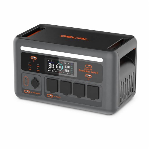 Přenosná elektrárna OSCAL PowerMax 1800 SE 1800 W 1024 Wh baterie LiFePO4 Ovládání přes aplikaci Šedo-černá Solární generátor na kempování