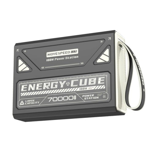 Přenosná powerbanka Rychlé nabíjení 140 W 70000 mAh Digitální displej Poutko na zápěstí Šedá Na cesty kempování i práci v terénu