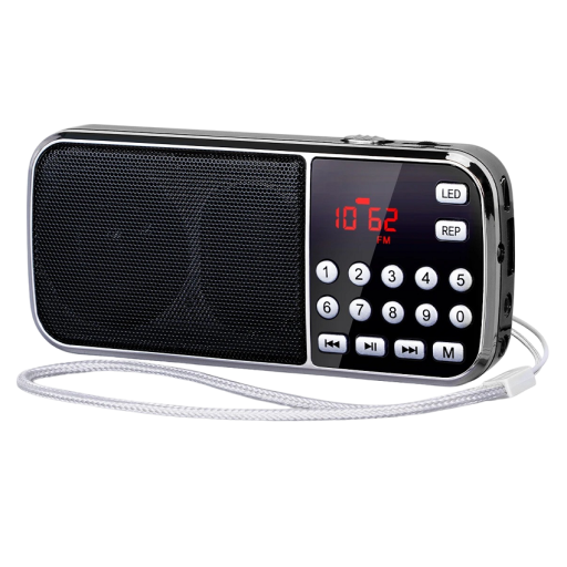 Prenosné rádio AM/FM Vreckové rádio s bluetooth a MP3 Digitálne bezdrôtové rádio Vstavané LED svetlo 12,6 x 2,5 cm