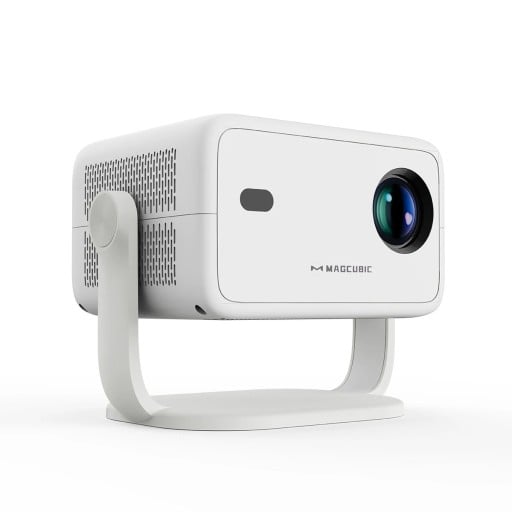 Přenosný filmový projektor 650ANSI nativní 1080P Android WiFi6 BT5.4 automatické ostření 360° otočný bílý pro domácí kino