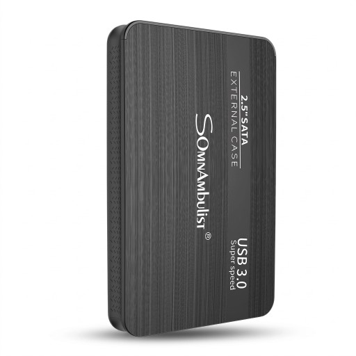 Přenosný HDD 500 GB ve formátu 2,5" s rozhraním USB 3.0 a plochým rýhovaným pouzdrem pro zálohy z notebooku i stolního počítače