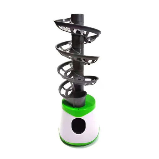 Přenosný nadhazovač míčků na stolní tenis 52 x 30 x 16 cm Spirála podavače 24 míčků Napájení 2x AA baterie nebo USB trénink pingpong