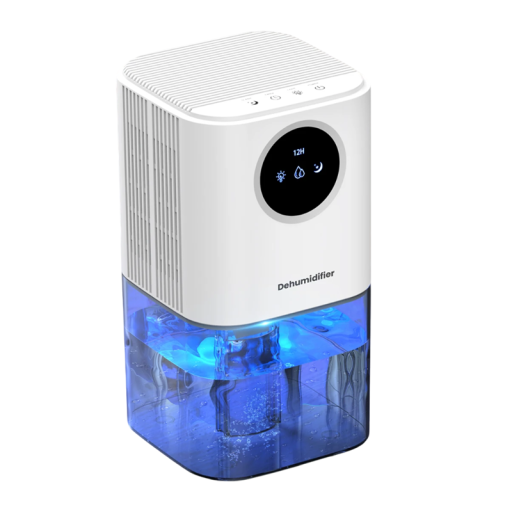 Přenosný odvlhčovač vzduchu 1700 ml LED displej 7 barev světla Tichý odvlhčovač do domácnosti ložnice kanceláře až 350 ml denně