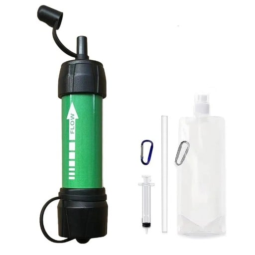 Prenosný vodný filter 99,99 % odstránenie baktérií 12×3 cm manuálna pumpa pre kempovanie, turistiku a núdzové prežitie