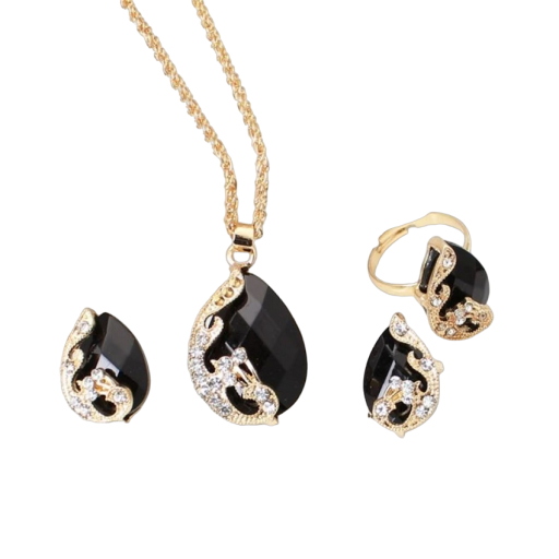 Presentset för kvinnor halsband, örhängen och ring V184