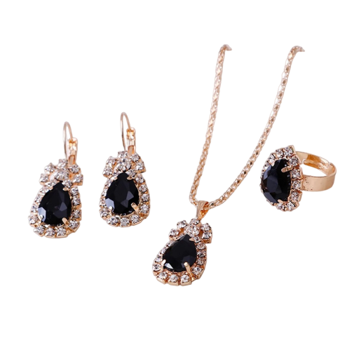 Presentset för kvinnor halsband, örhängen och ring V188
