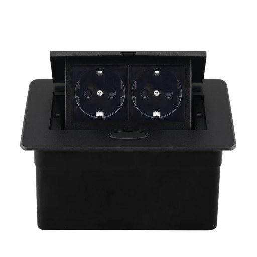 Presso a scomparsa 2× EU 153 × 117 mm pannello in lega di alluminio con pulsante di estrazione lenta per piano di lavoro