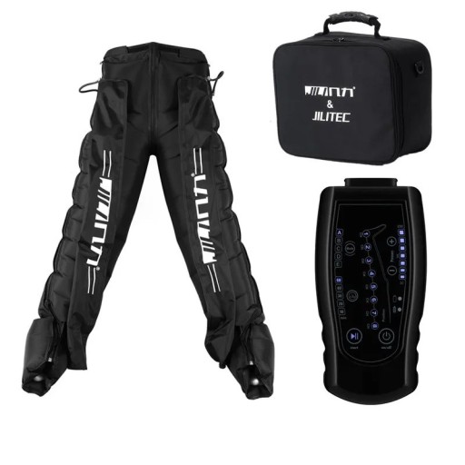 Pressothérapie des jambes et des hanches Massage des muscles des jambes Soulagement de la douleur musculaire Compression pneumatique Manchons pour drainage lymphatique avec télécommande et étui