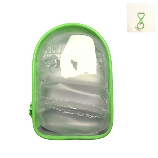 Priehľadná cestovná taštička s príveskom 15×10,5×5 cm PVC na organizáciu kozmetiky, drobností a hygienických potrieb