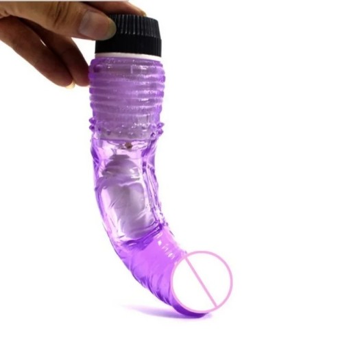 Priehľadný TPE vibrátor 19x4,5 cm s realistickým tvarom a silnými vibráciami na batérie diskrétne balenie