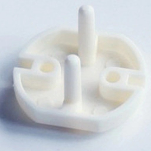 Prise de sécurité 10 pcs Cache-prise ovale protégeant les enfants des chocs électriques Plastique blanc Dimensions 3,7 x 3,3 x 1,6 cm