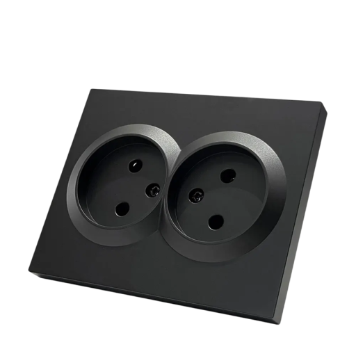 Priză electrică dublă UE 220V 16A fără împământare, priză de perete unidirecțională, ignifugă, plastic 105 × 83 mm AC, utilizare universală