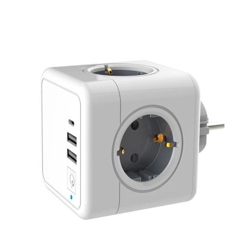 Priză splitter 2x USB, 1x USB-C, 4x priză