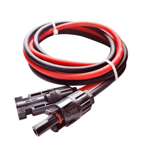 Prodlužovací kabel 9 m se solárním konektorem Fotovoltaický kabel 16 AWG s průřezem 1,5 mm² S volným koncem Červený a černý Na panely