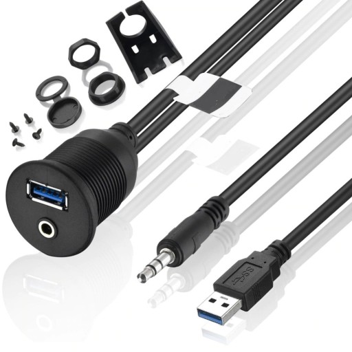 Prodlužovací kabel USB 3.0 / 3,5mm jack do auta