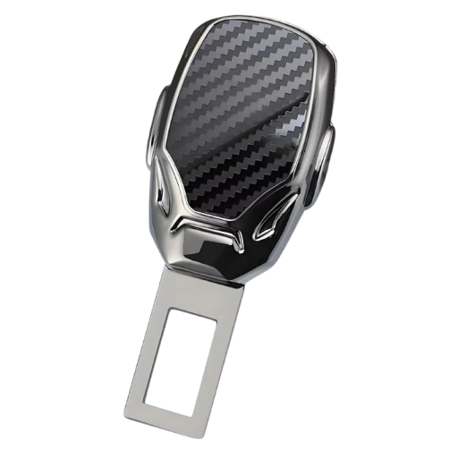 Prodlužovací spona bezpečnostního pásu do auta ergonomická přezka černo-stříbrné provedení kompaktní design pro autosedačky