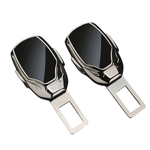 Prodlužovací spony bezpečnostního pásu do auta 2 ks ergonomická přezka černo-stříbrné provedení univerzální doplněk interiéru