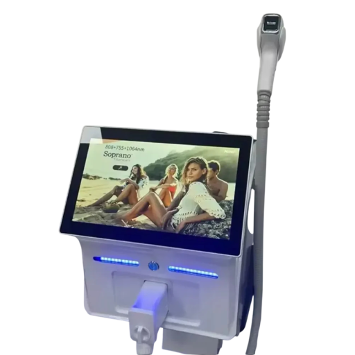 Profesionální diodový laser na odstranění chloupků 5000 W vlnové délky 755 808 940 a 1064 nm duální chlazení LCD displej bílý pro salony
