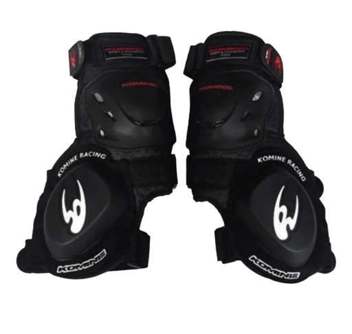 Professional Black Knee Protectors with Hard Shell and Padding Adjustable Straps Protective Gear for Motocross Racing and Sport Riding