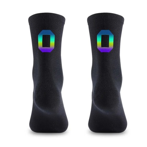 Professional Black Sports Socks Unisex EU 39-46 Reflective Cycling Outdoor Breathable Nylon Knee-High