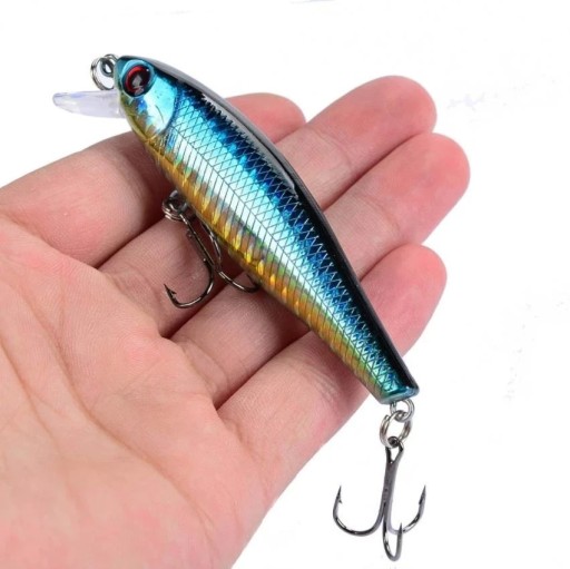 Professionel fiskelokke minnow wobbler 8,5 cm 9,2 g Realistisk synkende wobbler til rovfisk Flydende kunstig agn med skarpe trekrogene Fiskewobbler til spinning