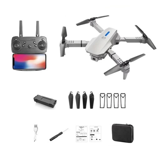 Professionel foldbar fjernstyret drone med 1080p HD vidvinkelkamera WiFi FPV 2.4GHz 3 hastigheder LED-lys fjernbetjeningsetui 25 x 25 x 5.5 cm