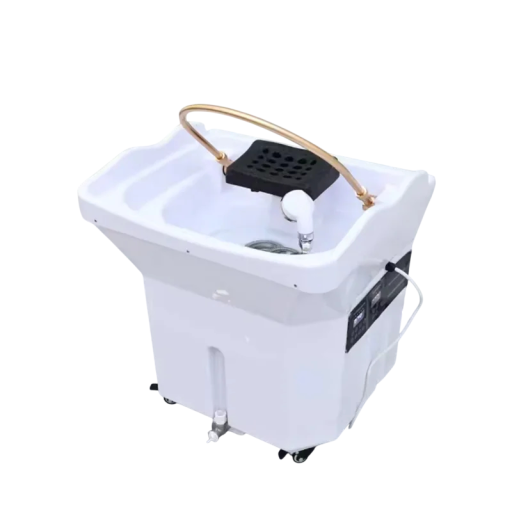 Professionel hårvaskestation LED belysning vandcirkulation 64 × 53 × 69 cm mobil
