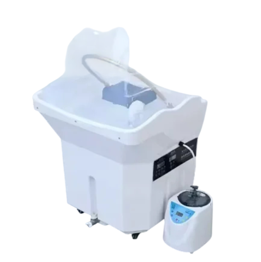 Professionel hårvaskestation med dampgenerator 2 l LED belysning vandcirkulation 64 × 53 × 69 cm