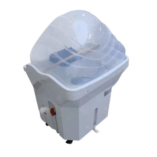 Professionel hårvaskestation med låg LED belysning vandcirkulation 64 × 53 × 69 cm mobil