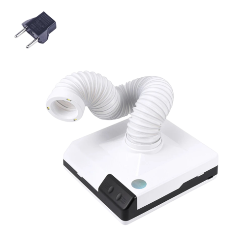 Professionele 60W stofzuiger voor nagels voor manicure en pedicure Witte stofafzuiger met een laag geluidsniveau van 45 dB Ingebouwd filter en buis EU stekker