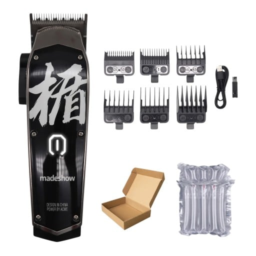 Professionele haartrimmer voor mannen Draadloos en verstelbaar 2200 mAh Levensduur van meer dan 3 uur 56 x 175 mm 6 kammen Voor kappers