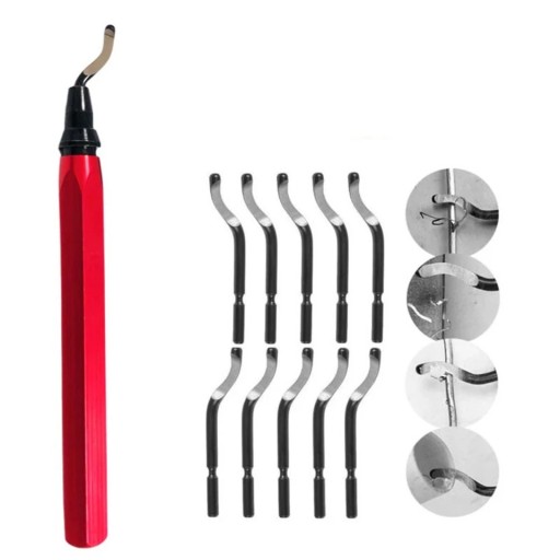 Professionele ontbraamtool RB1000 met handvat en 10 messen Ontbramen van kunststof metalen buizen platen extrusie