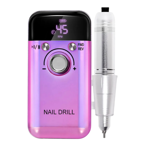 Professionell 45000RPM elektrisk bärbar nagelfil 15 x 14 x 7,1 cm Ultra tyst utan vibrationer USB-C laddning LCD-display