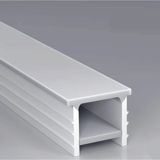 Profil LED din silicon 16 x 16 mm Cu margine albă 20 mm Lungime 1 m Flexibil Cu difuzor Montaj încastrat în canelură Pentru bandă LED Fără bandă LED