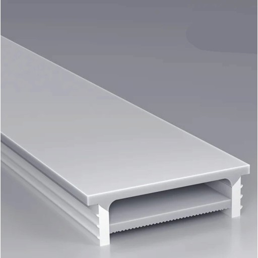 Profil LED din silicon 30 x 10 mm Cu margine albă 34 mm Lungime 1 m Flexibil Cu difuzor Montaj încastrat în canelură Pentru bandă LED Fără bandă LED