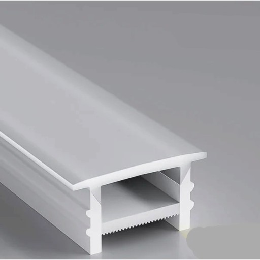 Profil LED din silicon lat 14 x 10 mm cu margine de 18,6 mm Lungime 1 m Flexibil Difuzor Pentru canelură Alb Pentru bandă LED încastrată Fără bandă