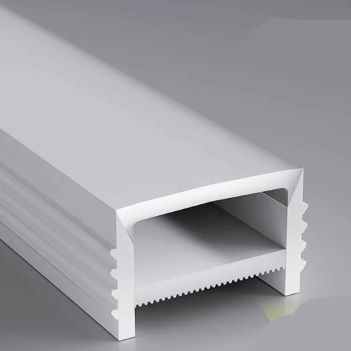 Profil LED en silicone 30 x 20 mm Sans rebord Longueur 1 m Flexible Avec diffuseur Blanc Montage encastré dans la rainure Pour bande LED Sans bande