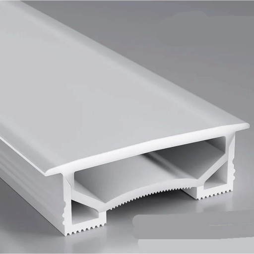 Profil LED en silicone 50 x 20 mm Bord blanc 58 mm Longueur 1 m Flexible Avec diffuseur Montage encastré dans la rainure Pour bande LED Sans bande LED